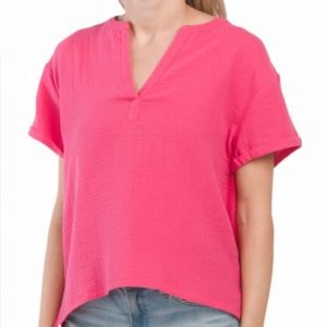 Lucky Brand Woven Gauze Top Size Medium